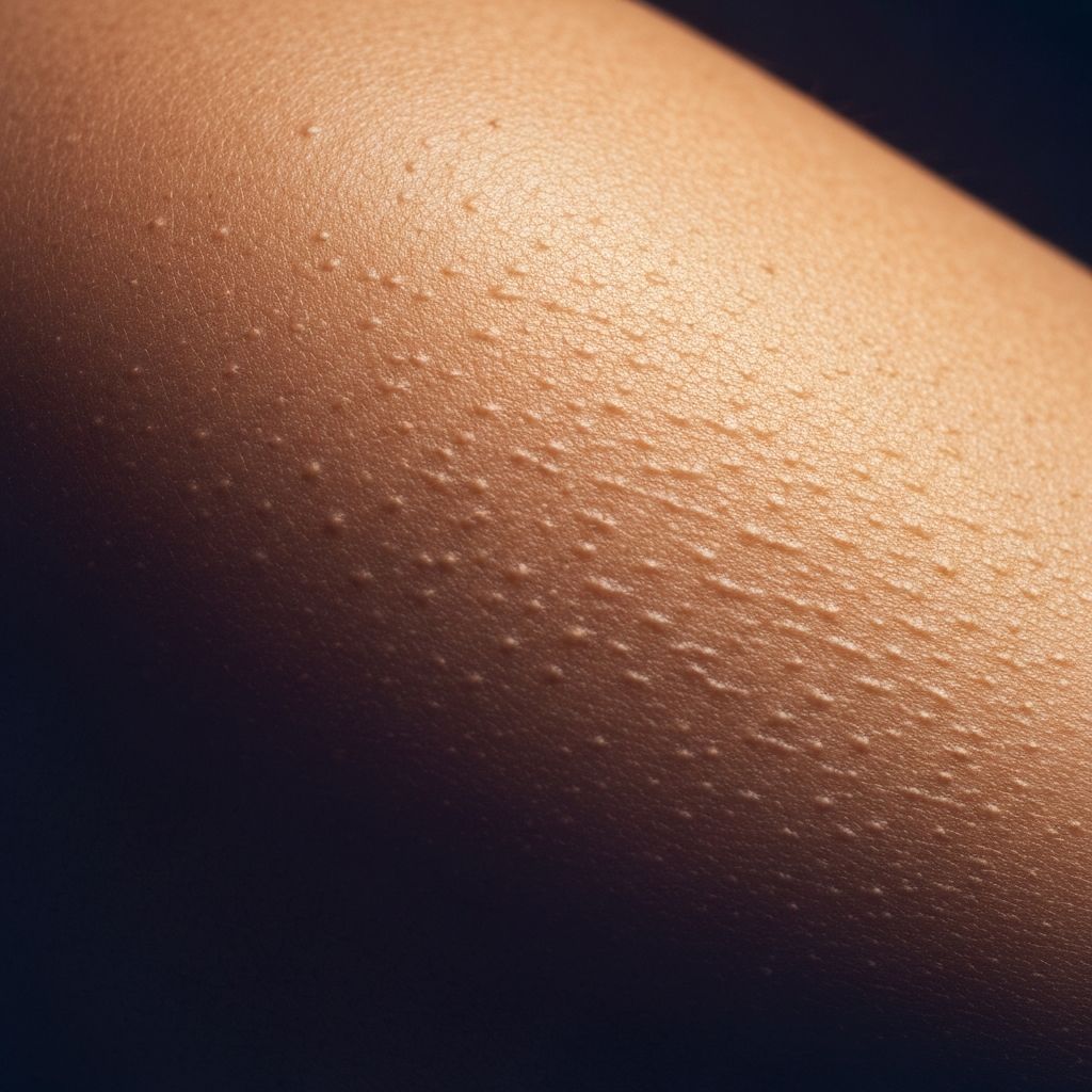 Абстрактна макро снимка на кожна текстура с ботанически елементи на фона, изучаване на структурата на кожата